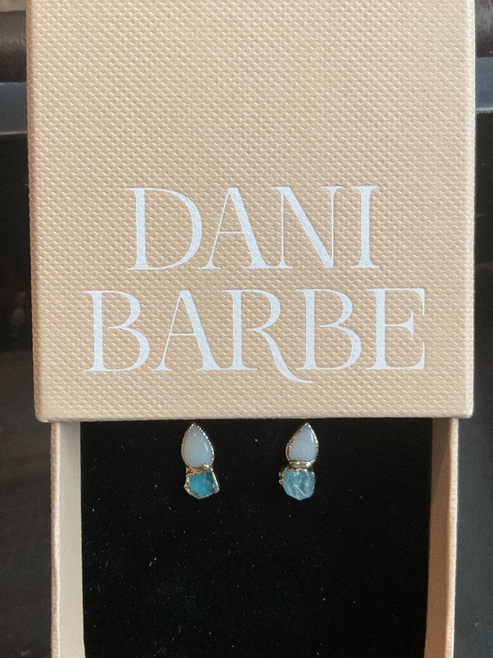 Opal Aquamarine Studs